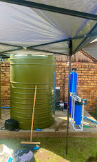 JoJo water tank installation connected to a borehole