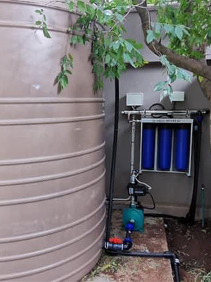 Water boring rig set up on a Gauteng property